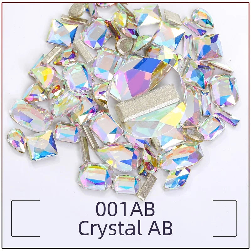 20Pcs/Lot Glitter Mixed Flatback Rhinestones Nail Art Accessories Crystals for Nails Self-adhesive Rhinestones Glass DIY Jewelry