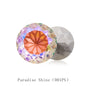 New Arrival 14mm Round Rhinestones Pointback Glass Rivoli Crystal Strass Flower Printing Inside Shiny Glue On Stones