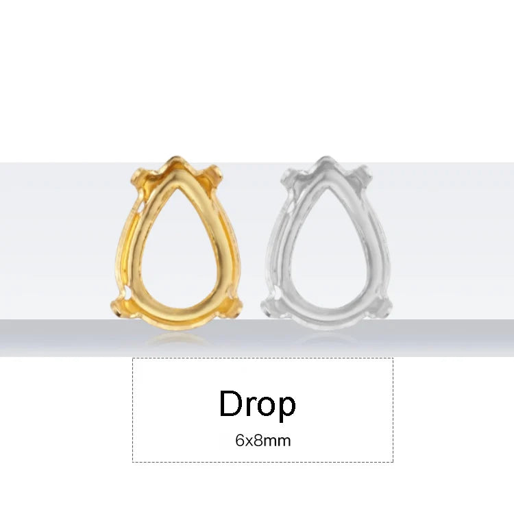 Drop Copper K9 Empty Claw Settings for Fancy Stones Golden Round Rhinestones Claw Silver Gold Firmly Set Rhinestones Base Claw