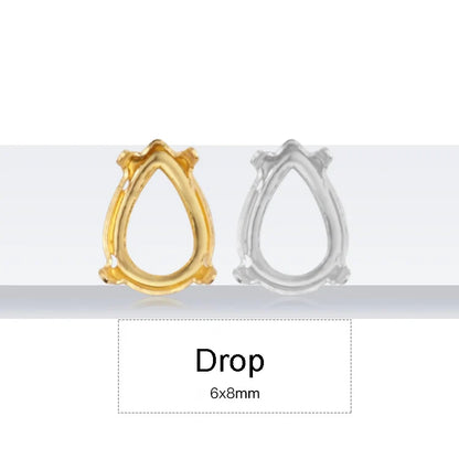 Drop Copper K9 Empty Claw Settings for Fancy Stones Golden Round Rhinestones Claw Silver Gold Firmly Set Rhinestones Base Claw