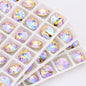 6 -14mm Glitter Pointback Rhinestones AB Color Glass Strass Crystals For Needlework DIY Opal Color Rivoli Rhinestones