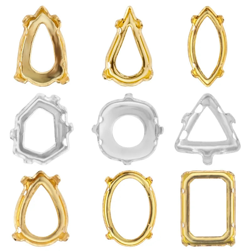 Drop Copper K9 Empty Claw Settings for Fancy Stones Golden Round Rhinestones Claw Silver Gold Firmly Set Rhinestones Base Claw