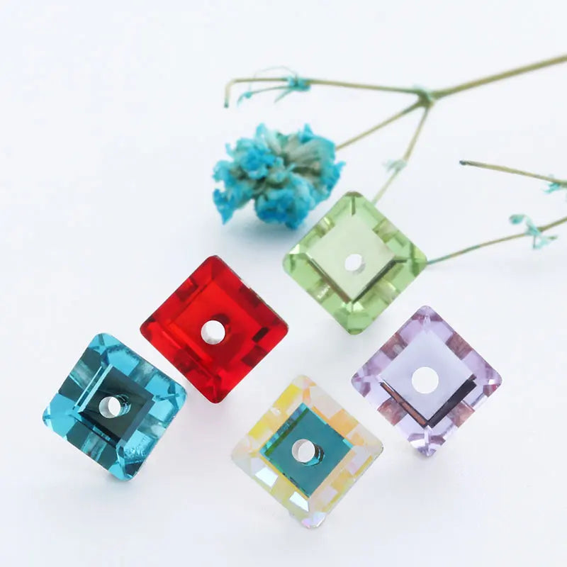 Square Shape Glass Beads Rhinestones 6mm Bracelets Decoration Beads Strass Jewelry Making Accessories