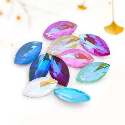 7x15mm Drop Shape Fluorescence Crystals Pointback Mocha Rhinestones Glue On Fancy Stones New Arival Glass Strass Stones