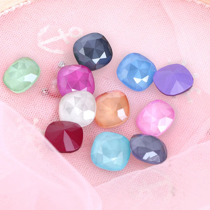 8-12mm Square Shape Mocha Rhinestones Pointback Glass Strass Crystal New Arrival Glue On Nails Loose Stones Rhinestones