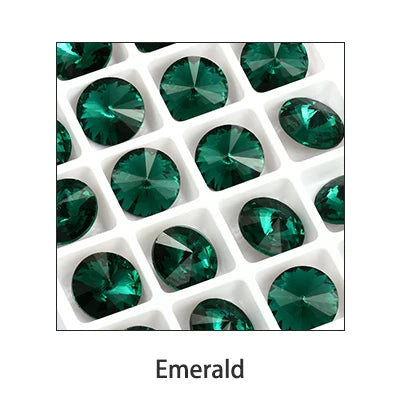 6-14mm Glitter Pointback Rhinestones AB Color Glass Strass Crystals For Needlework DIY Opal Color Rivoli Rhinestones