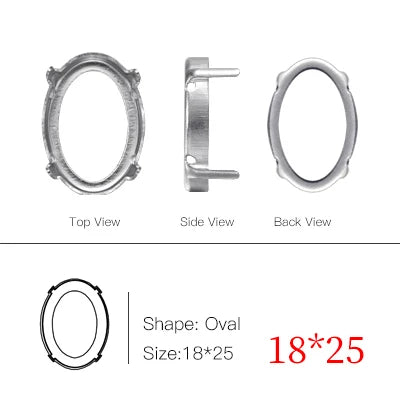 50pcs All Shapes All Sizes Copper Claws High Quality Metal Base Setting for Rhinestones Crystals Sew on Clothing Crafts