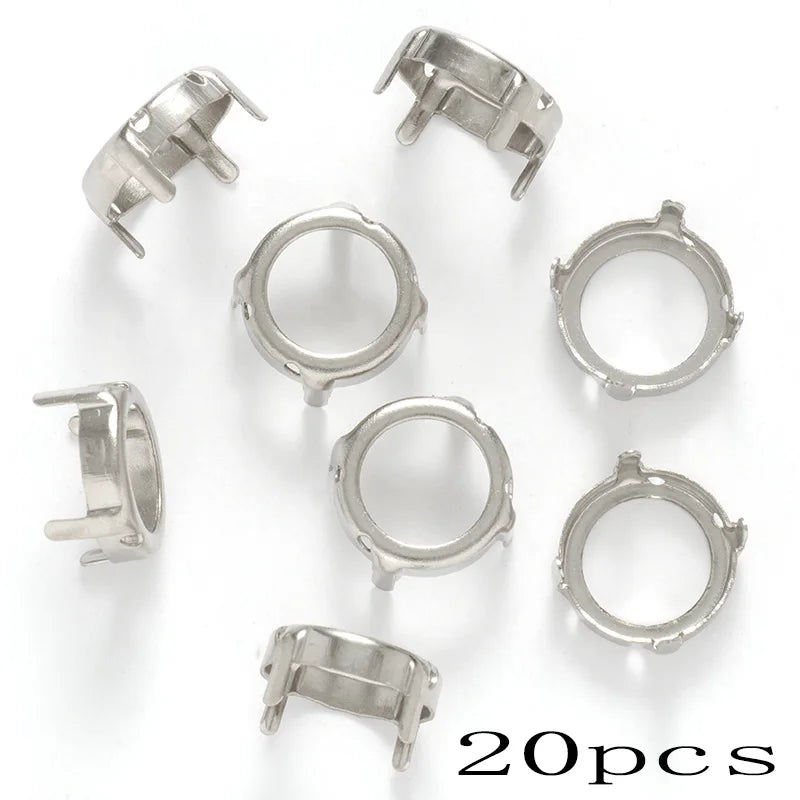 20pcs Gemstone Flower Shiny MI Crystal Loose Rhinestones K9 Glass Strass Crystal Small Beads Glue on Clothes Nail Arts