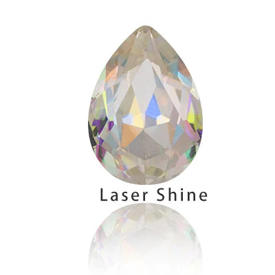 Delicate Twinkling Laser Series Tear Drop K9 Glass Loose Rhinestones Piontback Strass Crystal Glue on Dress Jewelry Accessories