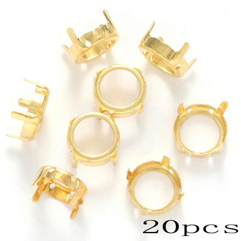 20pcs Gemstone Flower Shiny MI Crystal Loose Rhinestones K9 Glass Strass Crystal Small Beads Glue on Clothes Nail Arts