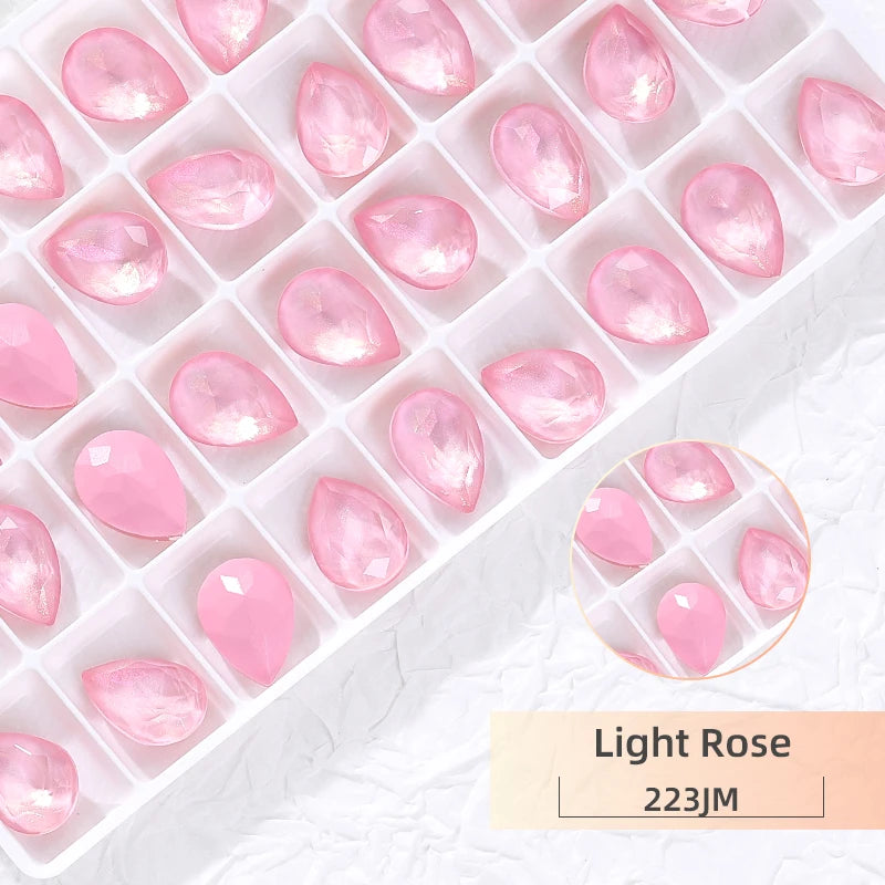 New Design Drop Rhinestones 7x10mm Pointback Crystal Strass Korean Style Glue On Nails Stones Glitter Glass Rhinestone