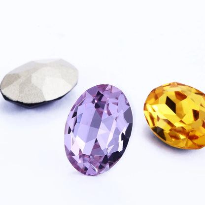 Oval Jewelry Accessories Colorful Violet Light Siam Piontback Loose Rhinestones K9 Glass Strass Crystal Glue on Clothes