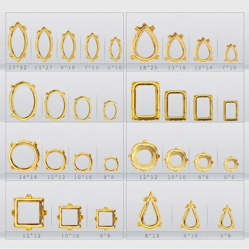 Drop Copper K9 Empty Claw Settings for Fancy Stones Golden Round Rhinestones Claw Silver Gold Firmly Set Rhinestones Base Claw