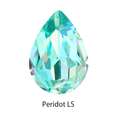 Aquamarine Laser Tear Drop Two Colors K9 Glass Loose Rhinestones for Clothes Jewelry Accessories Fancy Piontback Strass Crystal