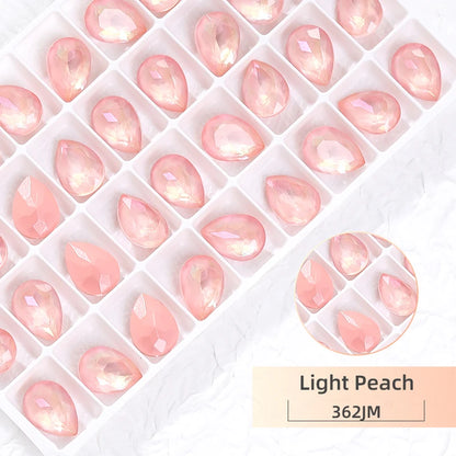 New Design Drop Rhinestones 7x10mm Pointback Crystal Strass Korean Style Glue On Nails Stones Glitter Glass Rhinestone