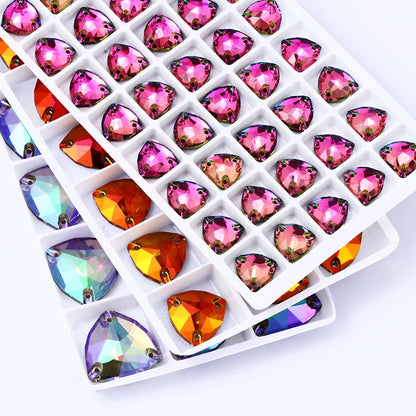 tony bead Trilliant K9 Glass Sew on Rhinestones Colorful Glitter Flat Back Strass Crystal High Quality Sew on Clothing Crafts Bag