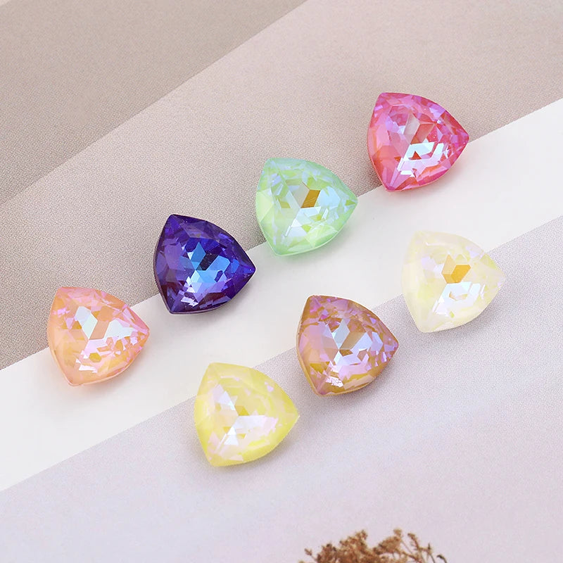 12mm Trilliant Mocha Fluorescent K9 Glass Loose Rhinestones Pointback Strass Crystal Glue on Clothes Crafts DIY Jewelry
