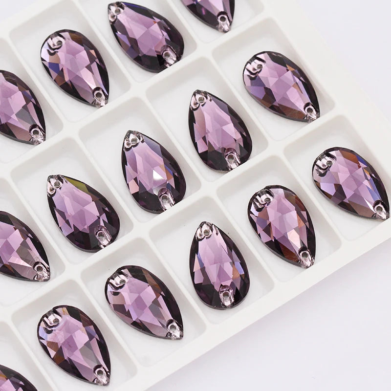 K9 Glass Rhinestones High Quality Teardrop Shape Crystal Flatback Rhinestones Diy Wedding Accessories Strass Crafts