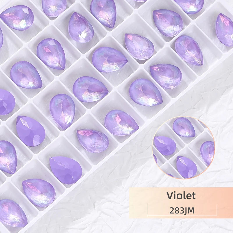 New Design Drop Rhinestones 7x10mm Pointback Crystal Strass Korean Style Glue On Nails Stones Glitter Glass Rhinestone