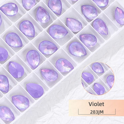 New Design Drop Rhinestones 7x10mm Pointback Crystal Strass Korean Style Glue On Nails Stones Glitter Glass Rhinestone