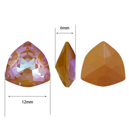 12mm Trilliant Mocha Fluorescent K9 Glass Loose Rhinestones Pointback Strass Crystal Glue on Clothes Crafts DIY Jewelry