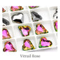 12x13mm Heart Shape Glass Pointback Rhinestones Crystal Glue-on Rhinestones Clothes Decoration Strass Stones DIY Accessories