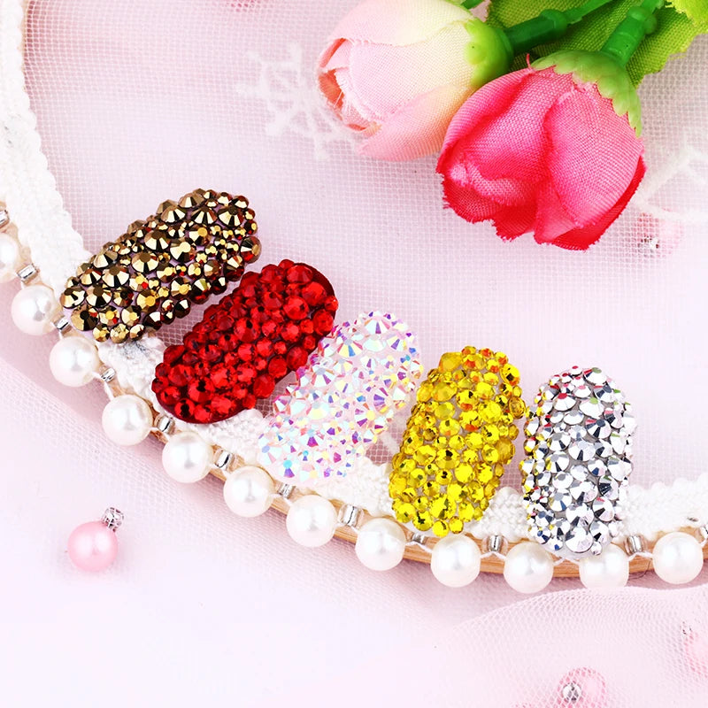 1728pcs Six Grid Mixed Round Nail Flatback Crystal Rhinestones 26 Colors Shiny Glue on Nail Art Phone Shells Make Up Rhinestones