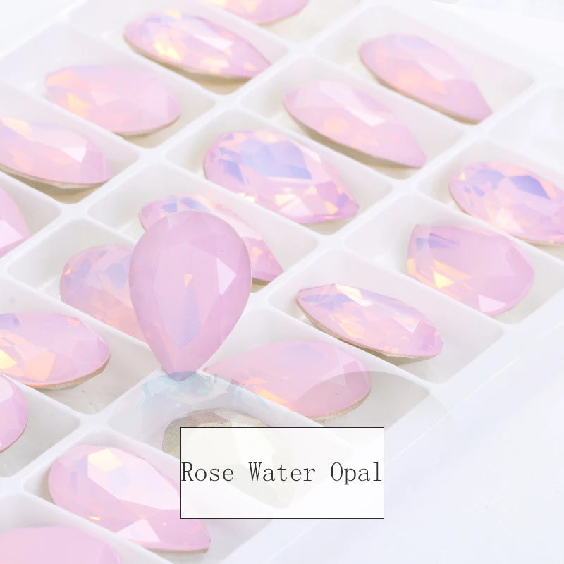 Twinkling Violet Tear Drop K9 Glass Rhinestones Glass Crystal Pointback Rhinestones Glue on Garment Crafts Jewelry Accessories