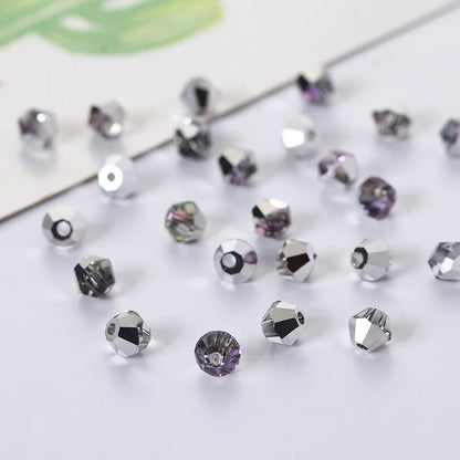 50Pcs 4mm Small Size Rhinestones With Hole Round Shape Bright Crystals Sew On Loose Beads Garment Decorations Handwork Crafts