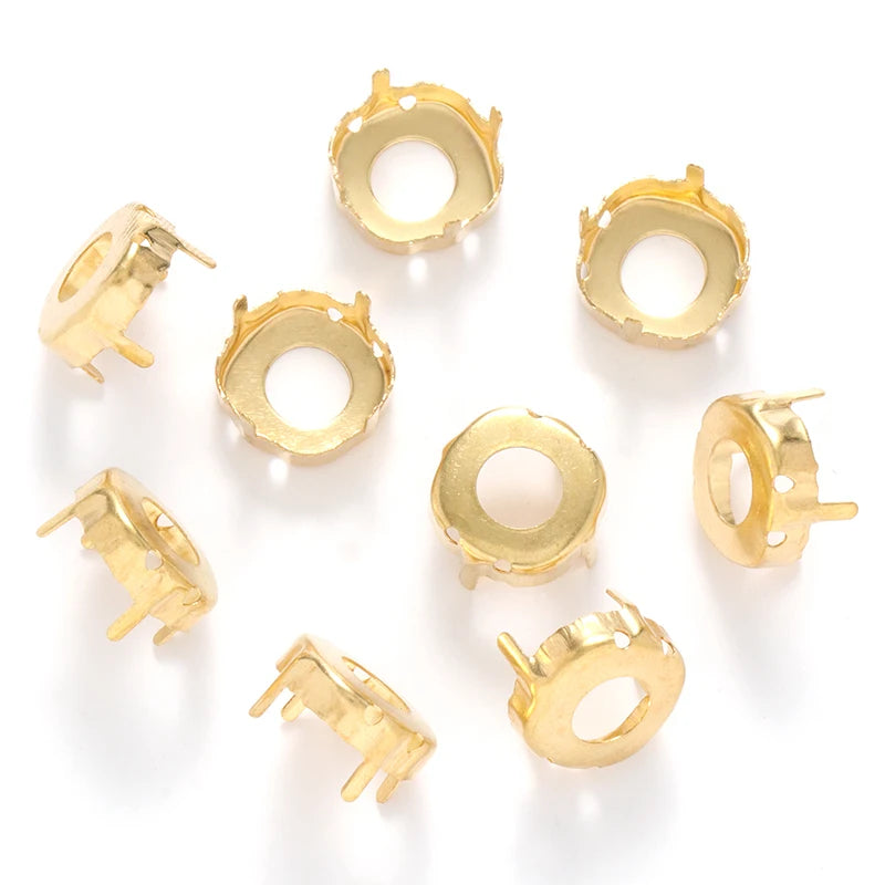 Cushion Rhinestone Claws Hollow Out Loose Stones Claws Thicken Copper Material Sewing Claws Fancy Stones Base Container