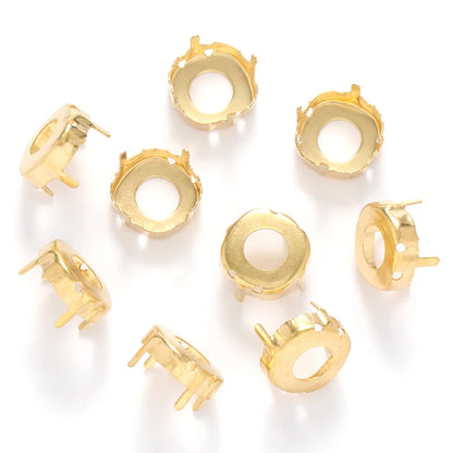 Cushion Rhinestone Claws Hollow Out Loose Stones Claws Thicken Copper Material Sewing Claws Fancy Stones Base Container