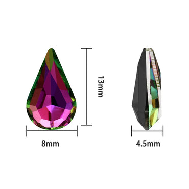 8x13mm Pear Shape Glass Rhinestones Sets Pointback Crystal Strass With Copper Claws Sew on Clothes Bags Rhinestones