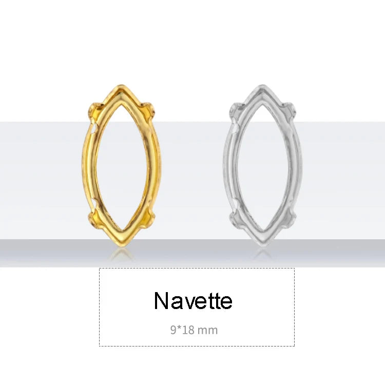 Drop Copper K9 Empty Claw Settings for Fancy Stones Golden Round Rhinestones Claw Silver Gold Firmly Set Rhinestones Base Claw