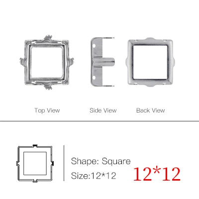 50pcs All Shapes All Sizes Copper Claws High Quality Metal Base Setting for Rhinestones Crystals Sew on Clothing Crafts