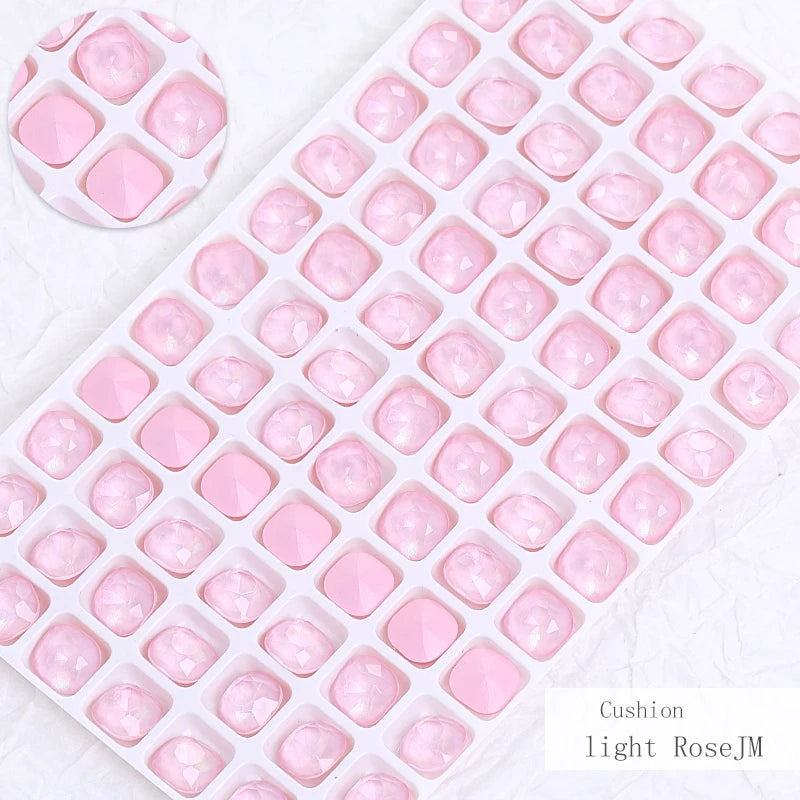 8mm Square Shape Nail Stones Korean Style Nail Art Glass Crystals New Design Mocha Color Rhinestones Pointback Rhinestones