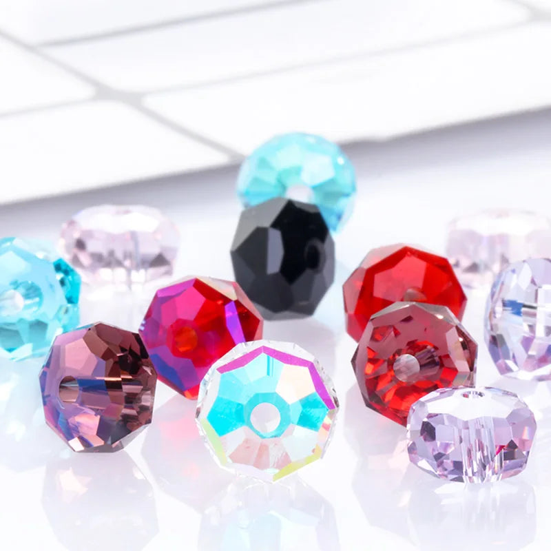 New Arrival Hole Rhinestones Jewelry Making Beads Shiny Crystal AB For Bracelets Round Shape Glass Stones Strass