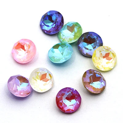 20pcs Gemstone Flower Shiny MI Crystal Loose Rhinestones K9 Glass Strass Crystal Small Beads Glue on Clothes Nail Arts