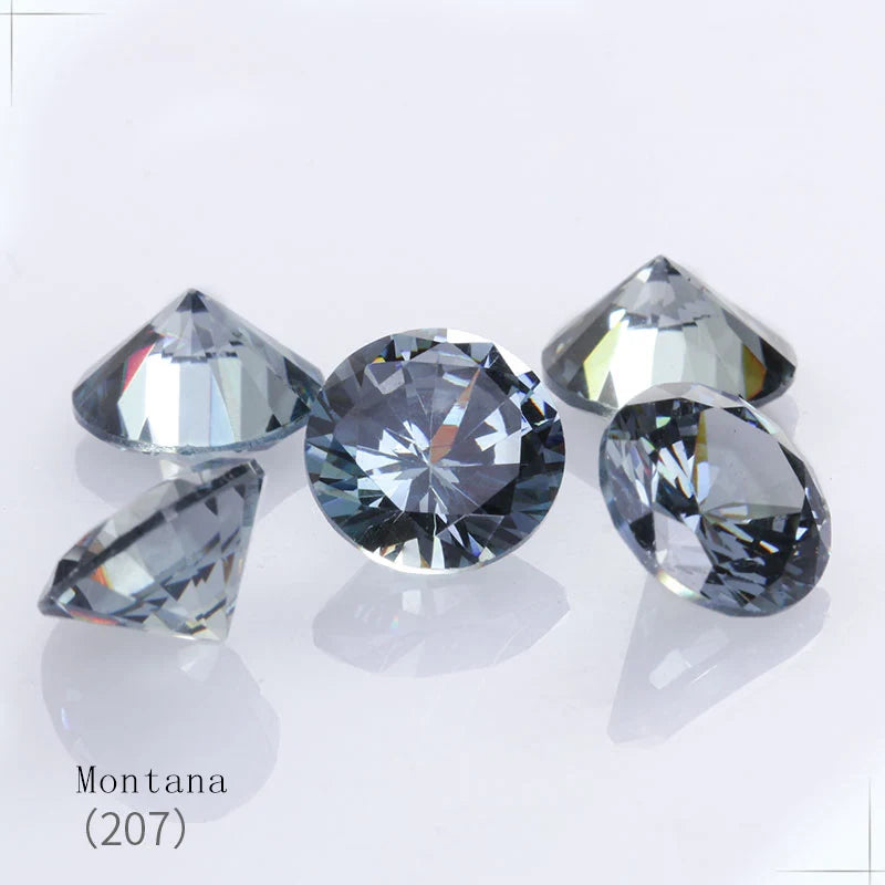 4-10mm Pointback Zirconia Rhinestones Round Shape Zircon Crystals Jewelry Stone Zirconia Colorful Glue On Strass