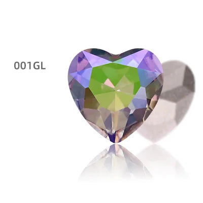 20pcs 14mm Glass Strass For Clothes Bags Nails Decoration Pointback Glue On Rhinestones DIY Heart Rhinestones Crystals