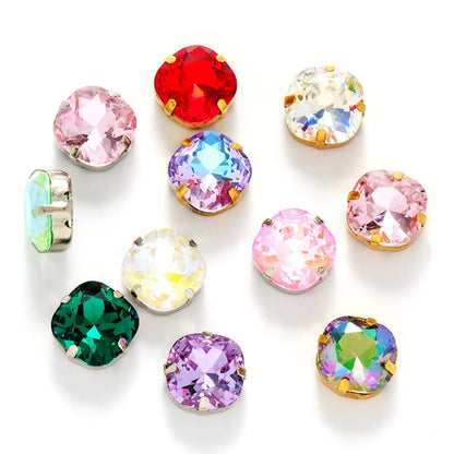 Cushion Rhinestone Claws Hollow Out Loose Stones Claws Thicken Copper Material Sewing Claws Fancy Stones Base Container