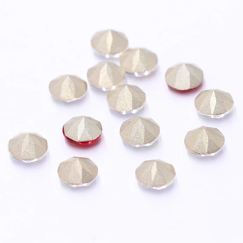 tony bead 50pcs 4mm Small Size Glass Rhinestones Pointback Rivoli Round Crystals Glue On Nail parts Dress Crystal Decorations