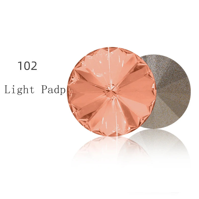 6-14mm Glitter Pointback Rhinestones AB Color Glass Strass Crystals For Needlework DIY Opal Color Rivoli Rhinestones