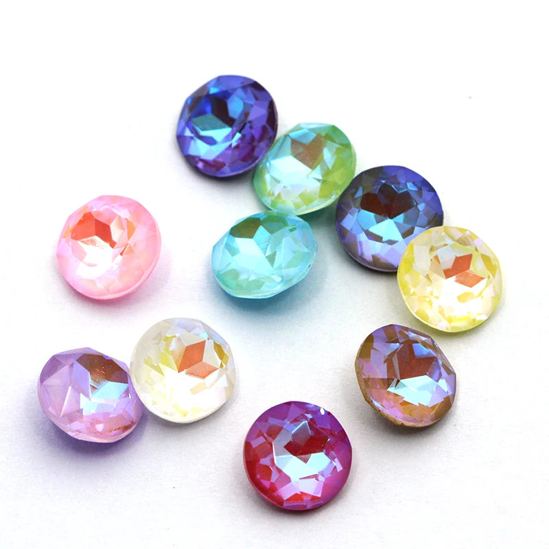 20pcs Gemstone Flower Shiny MI Crystal Loose Rhinestones K9 Glass Strass Crystal Small Beads Glue on Clothes Nail Arts