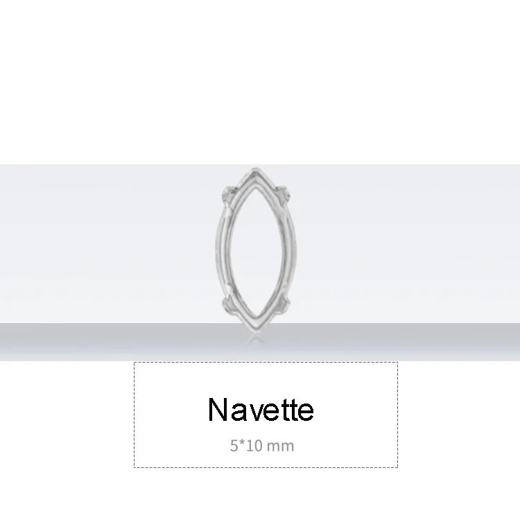 50pcs All Shapes All Sizes Copper Claws High Quality Metal Base Setting for Rhinestones Crystals Sew on Clothing Crafts