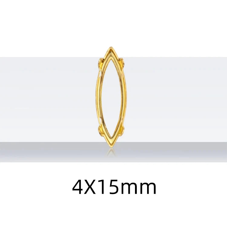 4x15mm Nails Glue Rhinestones Glass Strass Pointback DIY Art Crafts Fancy Stones High Quality AB Color Nail Art Decoration Stone