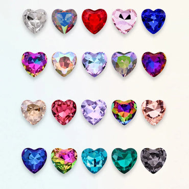 Heart Rhinestones Crystals Handcrafts DIY Rhinestones For Clothes Bags Glue On Nails Glass Strass Crystals 27mm crystal beads