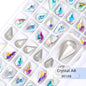 8x13mm Nail Art Rhinestones Glitter AB Color Crystal Stone Drop Shape Pointback Nail Gems Strass cristal pedras e cristais