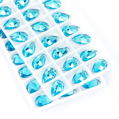 Blue Rhinestones K9 Glass Sew On Rhinestones Flatback DIY Craft Crystals Decorations For Dress Bags Jewelry Garments