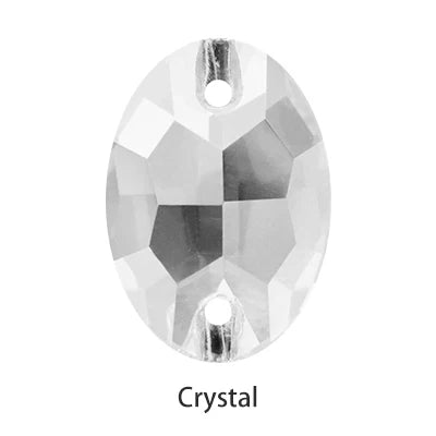 Oval Shape K9 Glass Sew on Rhinestones Fashionable Glass Strass Crystal Flat Back Buttons Sew on Clothing Crafts Handicrafts