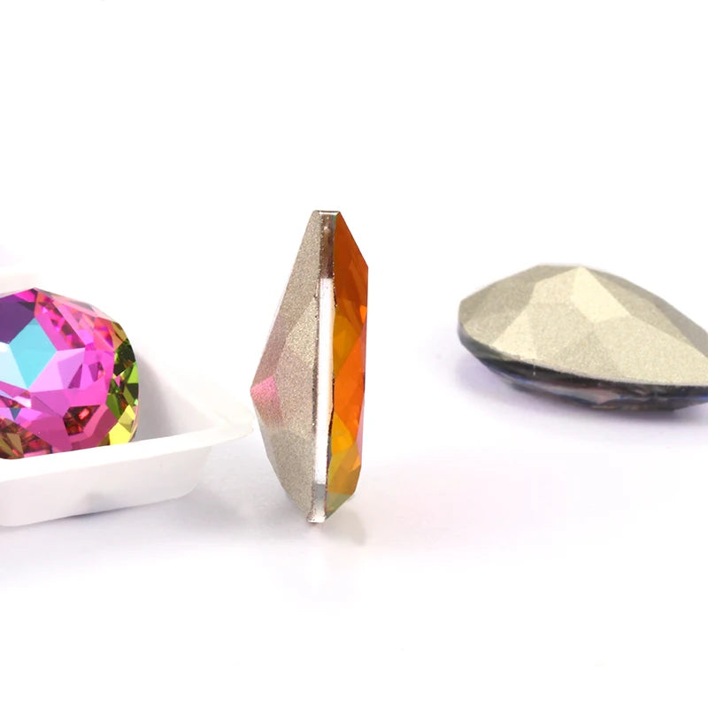 Bright Heliotrope Tear Drop K9 Glass Rhinestones Glass Crystal Pointback Rhinestones Glue on Garment Crafts Jewelry Accessories